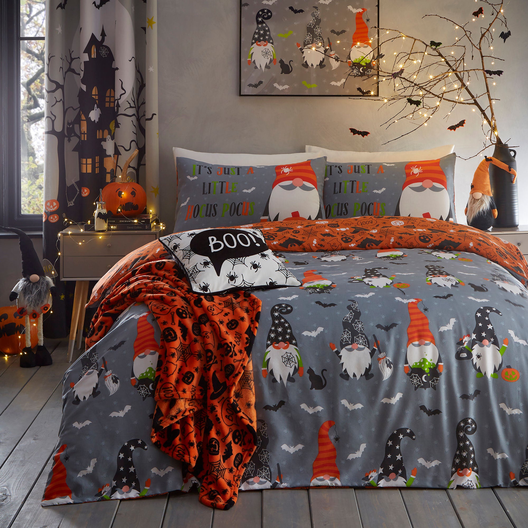 Scary Gonks Duvet Cover Set by Bedlam in Grey - Duvet Cover Set - Bedlam