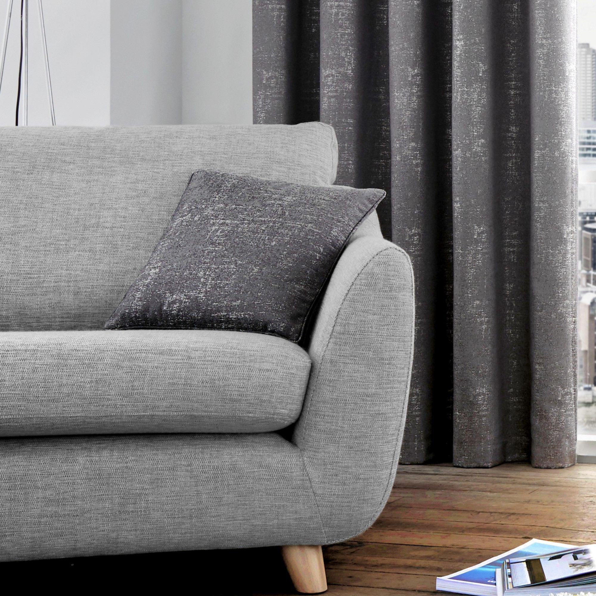 Solent Cushion by Curtina in Graphite 43 x 43cm - Cushion - Curtina