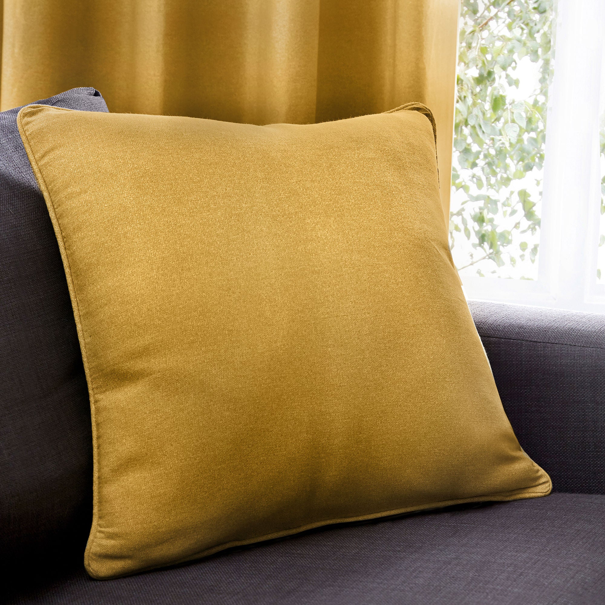 Sorbonne Cushion by Fusion in Ochre 43 x 43cm - Cushion - Fusion