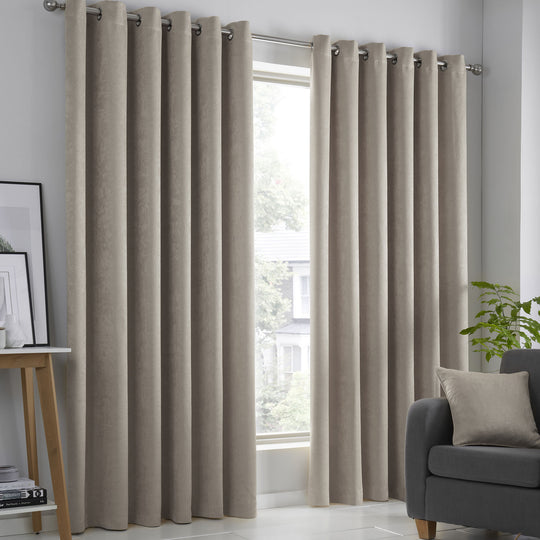 Strata Eyelet Curtains in Natural