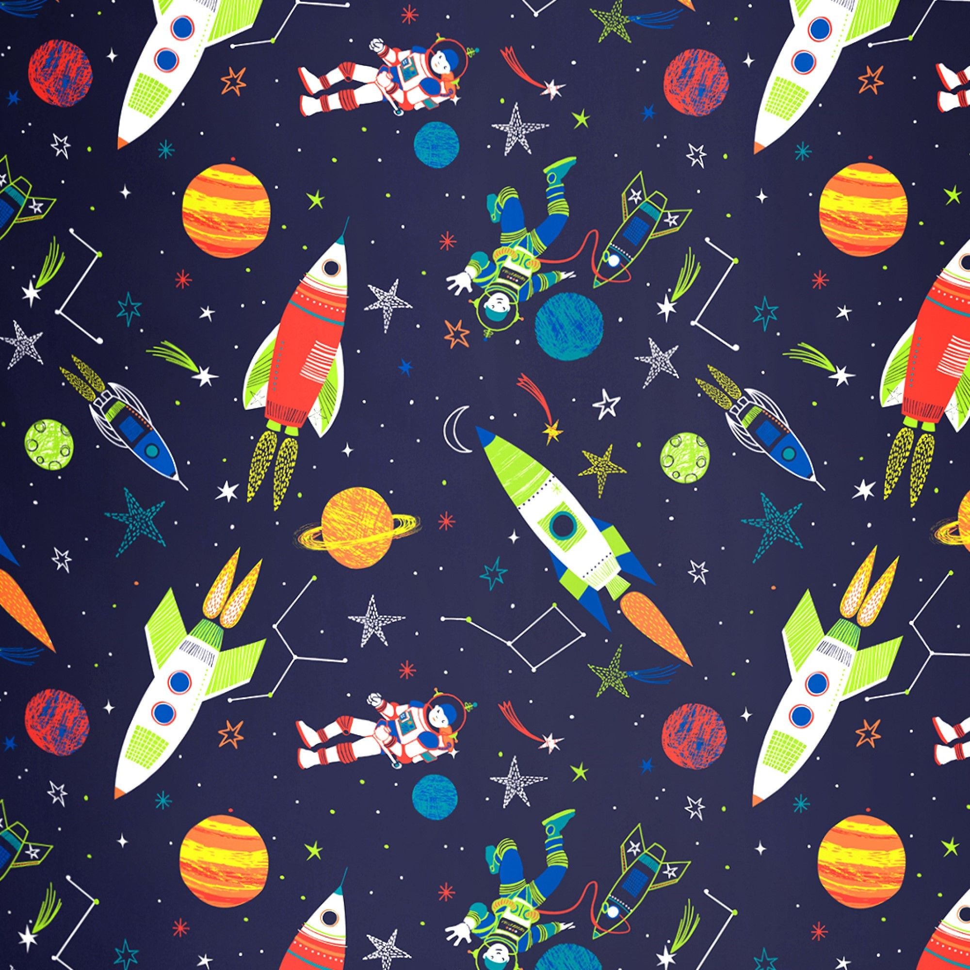 Supersonic Pair of Pencil Pleat Curtains by Bedlam in Blue - Pair of Pencil Pleat Curtains - Bedlam