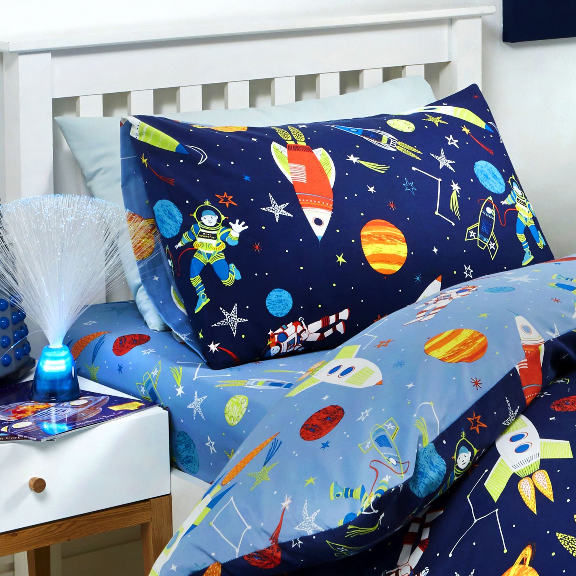 Supersonic 25cm Fitted Bed Sheet by Bedlam in Blue - 25cm Fitted Bed Sheet - Bedlam