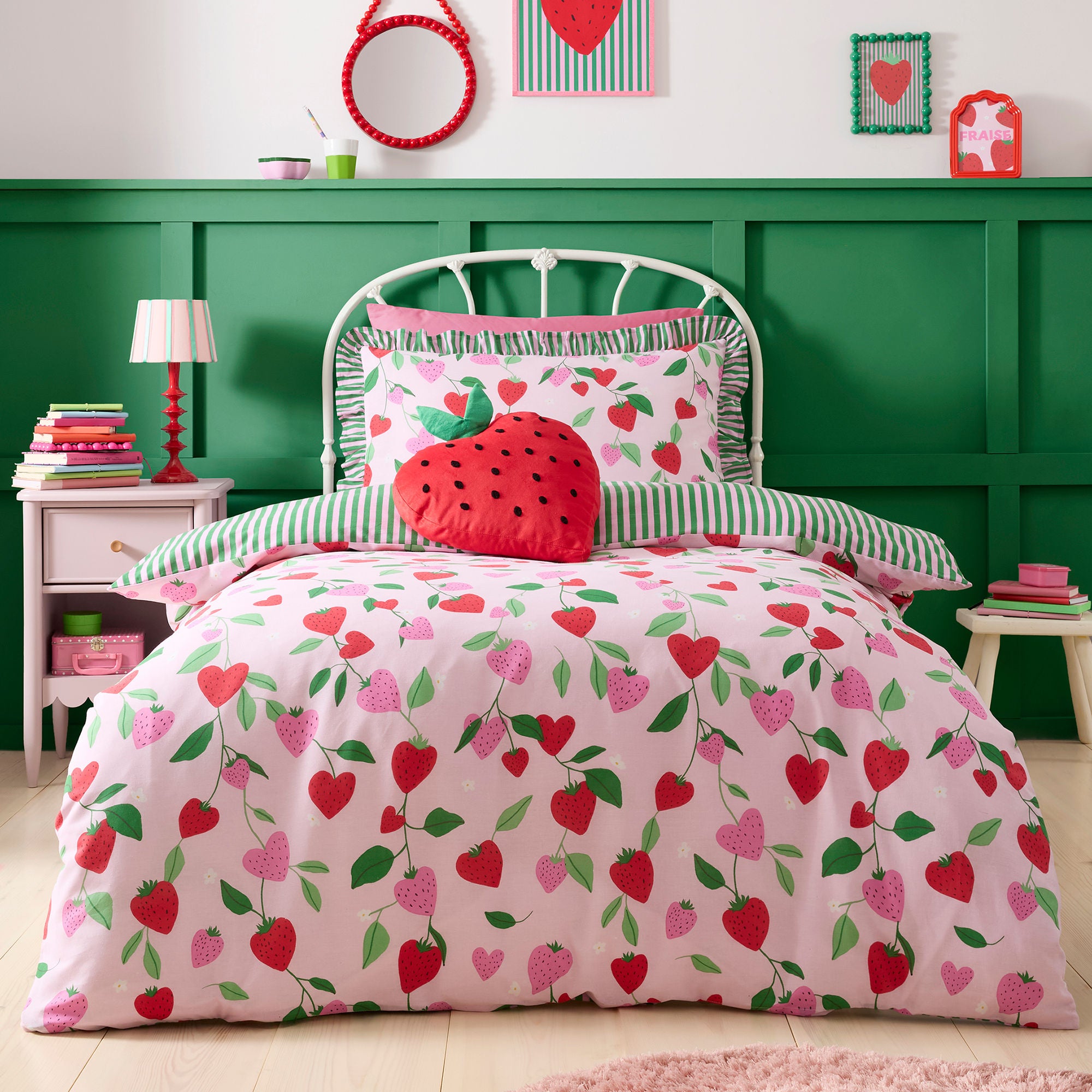 Strawberry Shaped Cushion in Red - Shaped Cushion - Bedlam