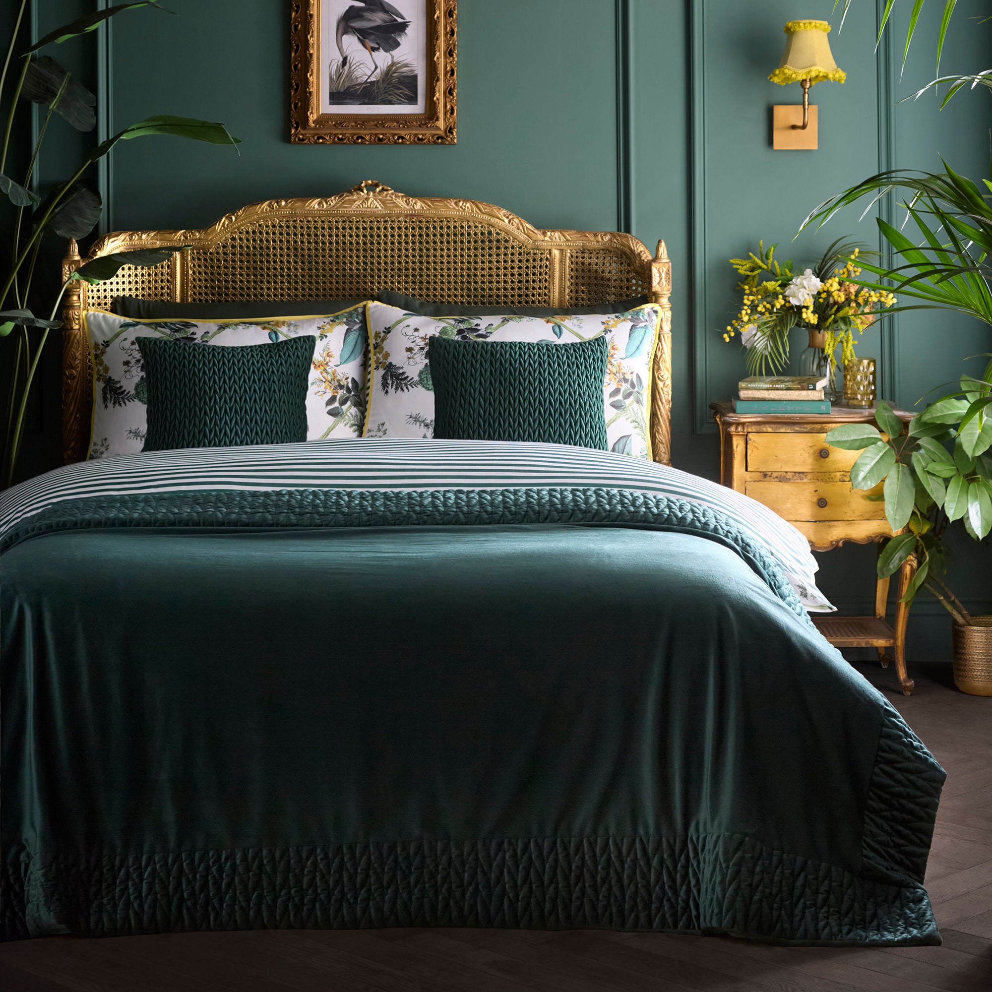 Siena Bedspread in Bottle Green 150 x 220cm - Bedspread - Laurence Llewelyn-Bowen
