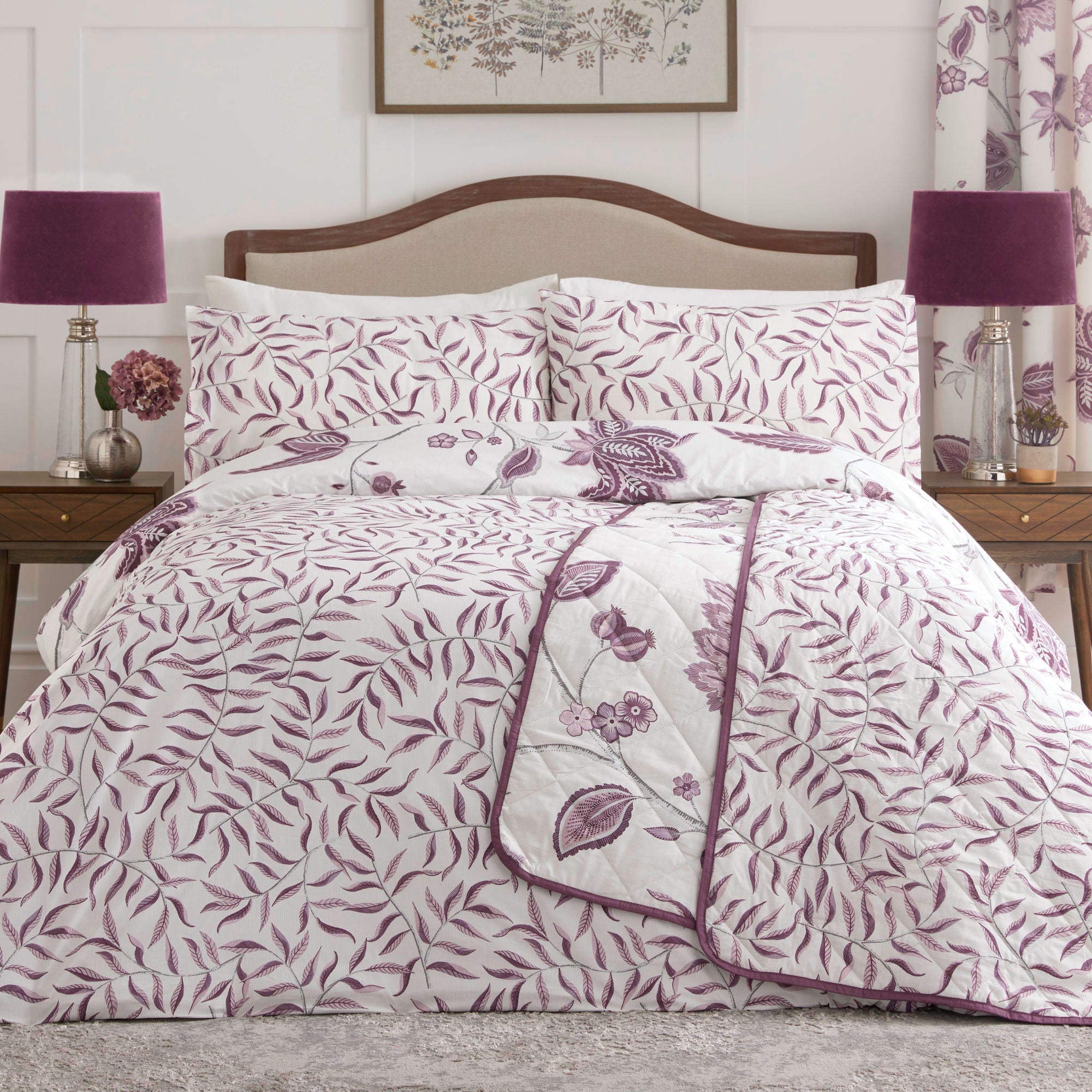 Samira Duvet Cover Set by Dreams & Drapes Design in Plum - Duvet Cover Set - Dreams & Drapes Design