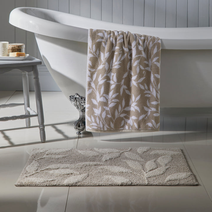 Sandringham Bath Mat by Dreams & Drapes Bathroom in Natural 50 x 80cm - Bath Mat - Dreams & Drapes Bathroom