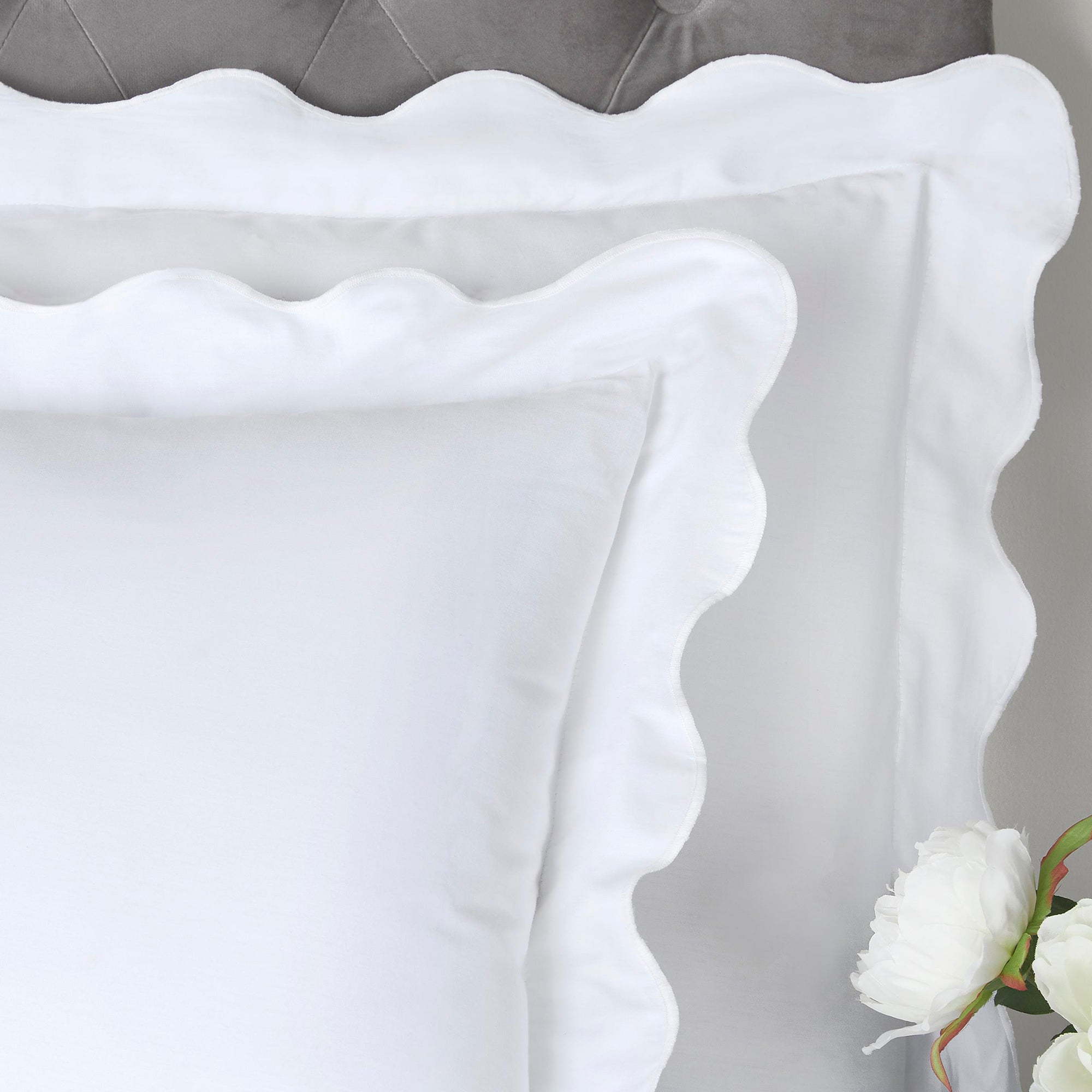 Scallop Edge Duvet Cover Set by Appletree Boutique in White - Duvet Cover Set - Appletree Boutique