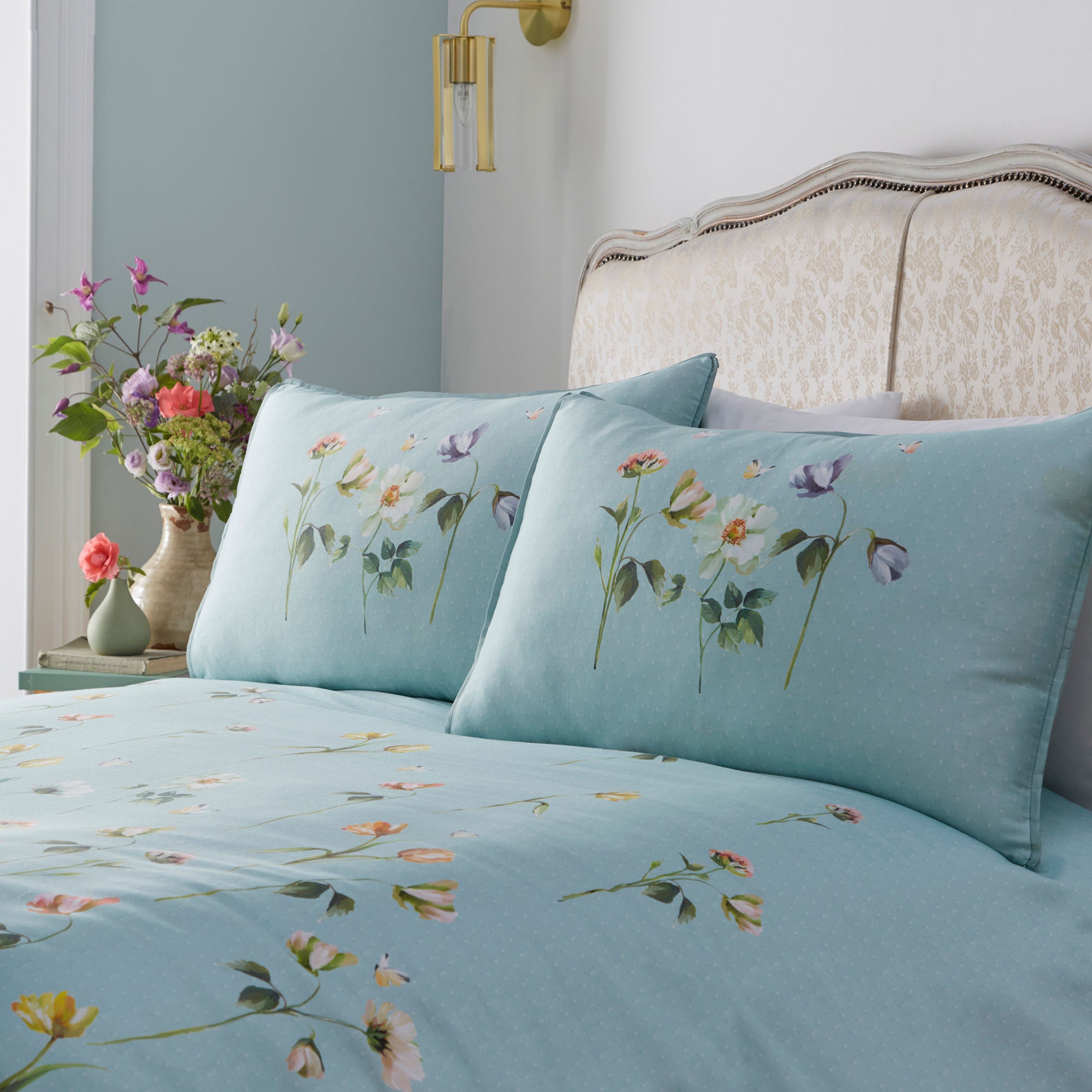 Serenity Duvet Cover Set by Appletree Heritage in Duck Egg - Duvet Cover Set - Appletree Heritage