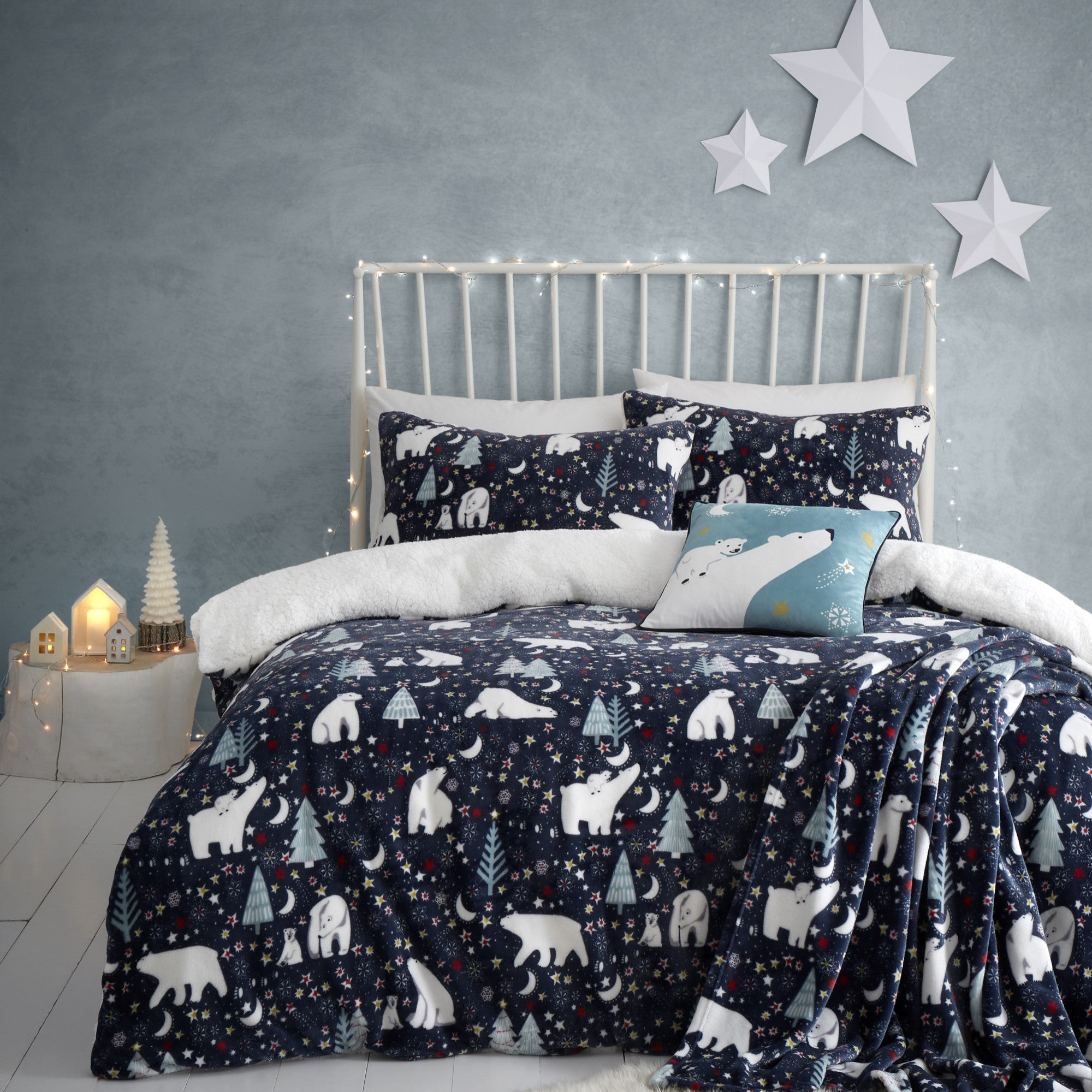 Starry Night Duvet Cover Set by Fusion Christmas in Blue - Duvet Cover Set - Fusion Christmas