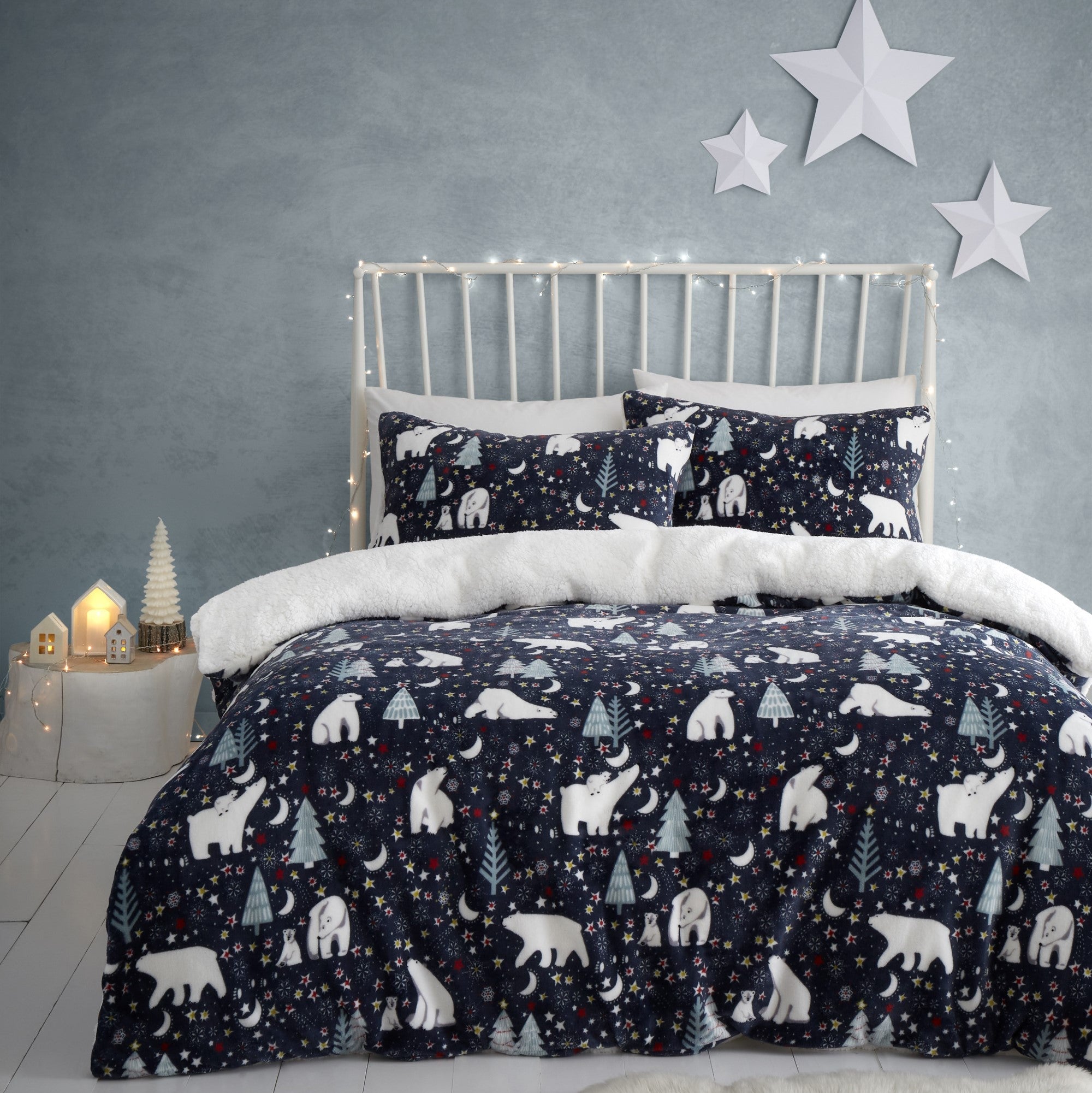 Starry Night Duvet Cover Set by Fusion Christmas in Blue - Duvet Cover Set - Fusion Christmas