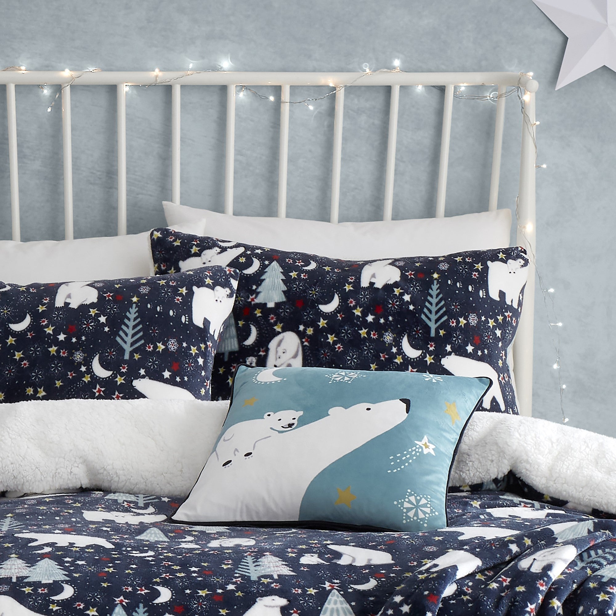 Starry Night Duvet Cover Set by Fusion Christmas in Blue - Duvet Cover Set - Fusion Christmas