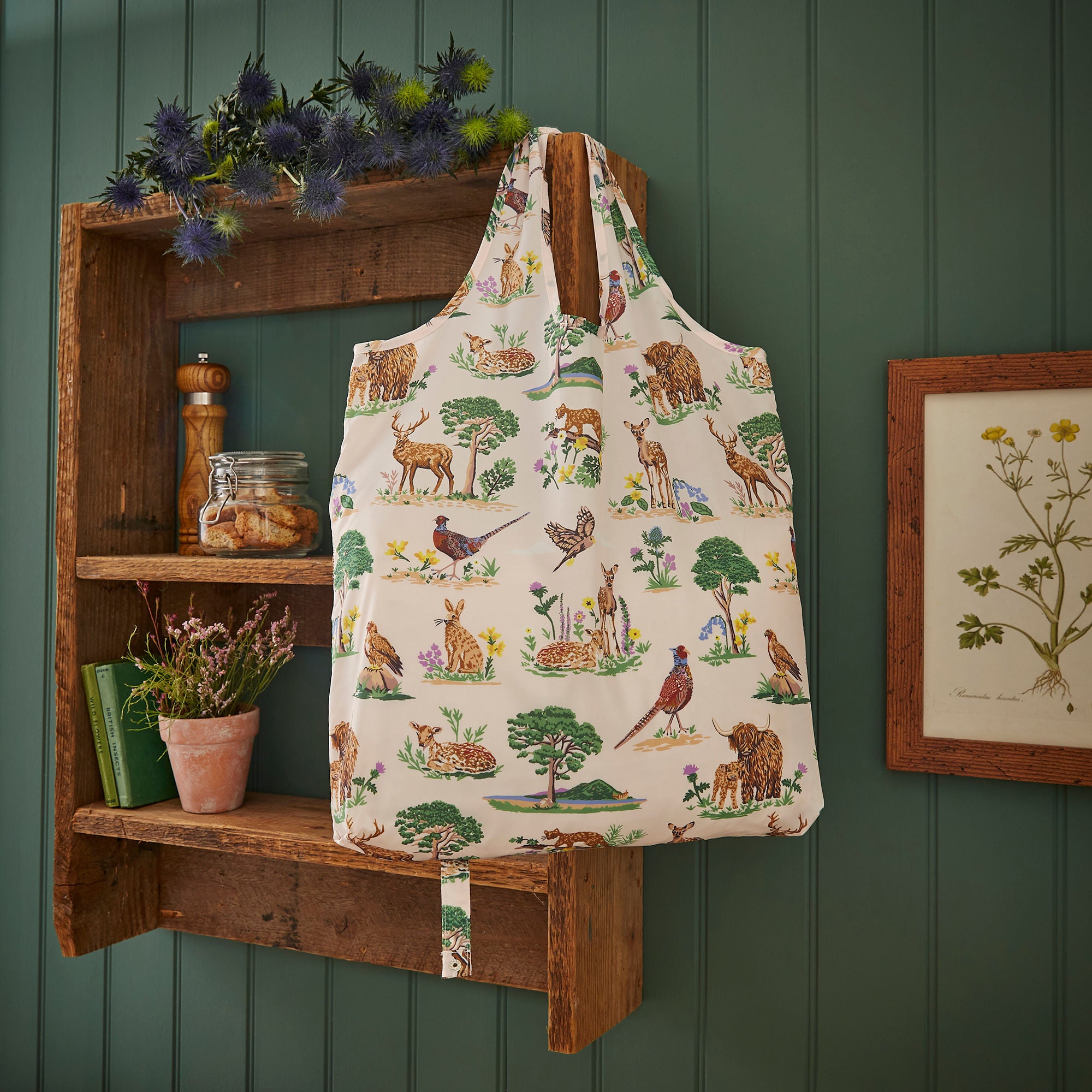 Thistlewood Foldable Tote Bag Medium in Green - Bag - Ulster Weavers