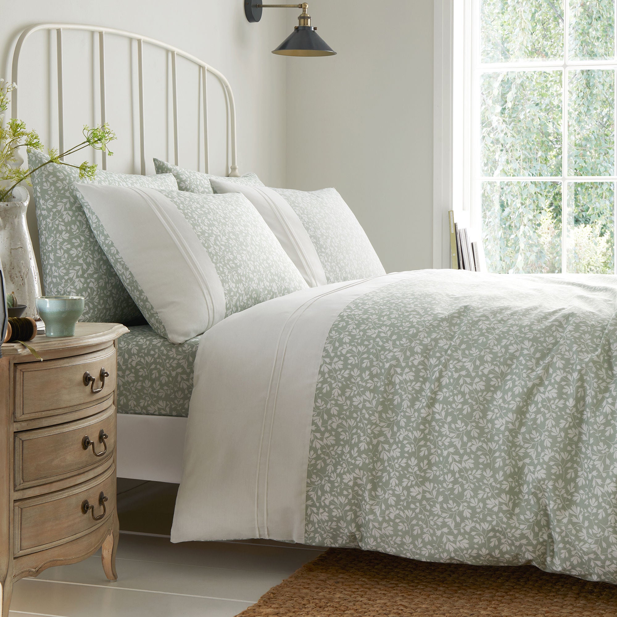 Tess 28cm Fitted Bed Sheet Set by Dreams & Drapes Decorative in Green - 28cm Fitted Bed Sheet Set - Dreams & Drapes Decorative