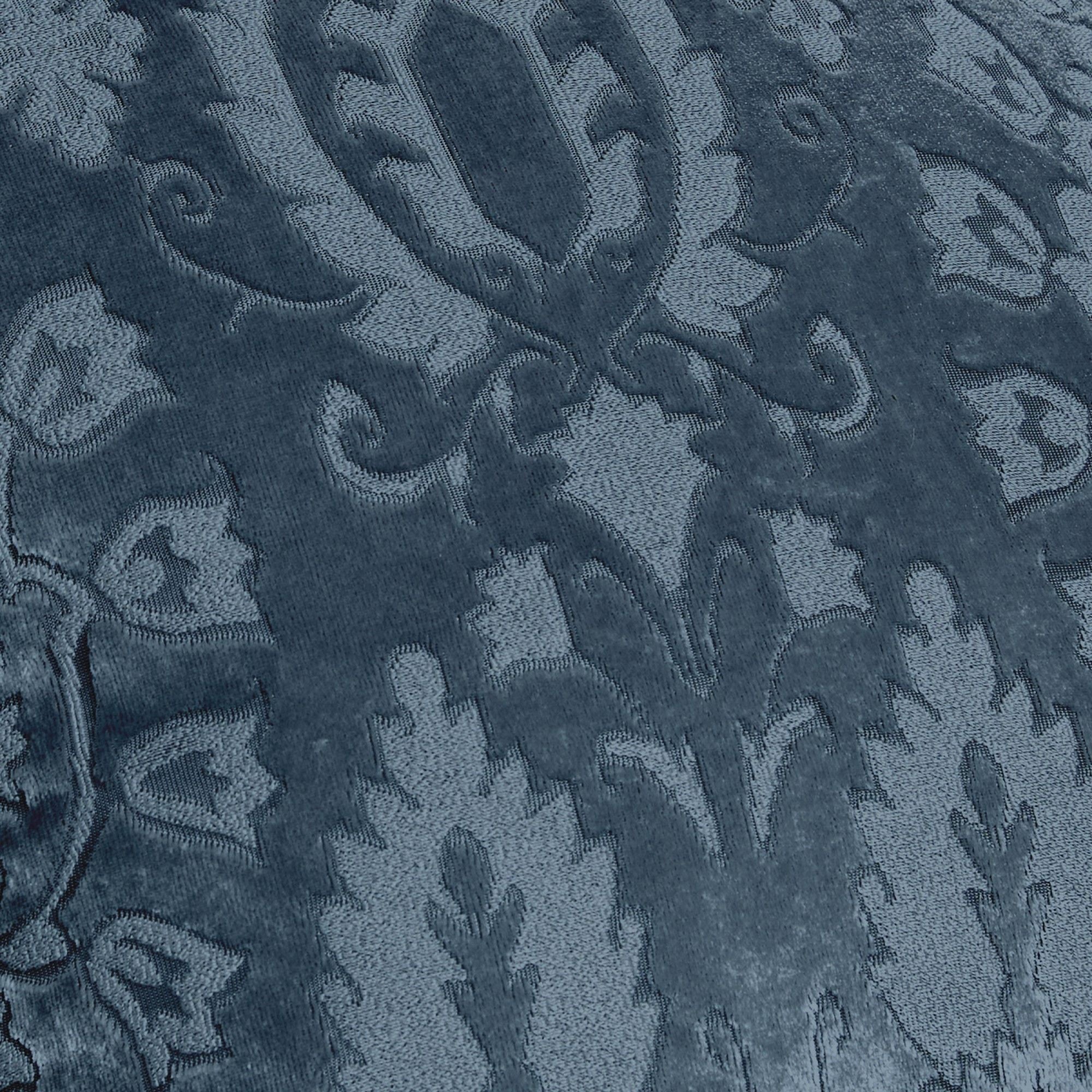 Trinity Pair of Pencil Pleat Curtains by Curtina in Blue - Pair of Pencil Pleat Curtains - Curtina