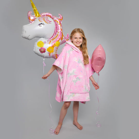 Unicorn Poncho in Pink 75 x 92.5cm