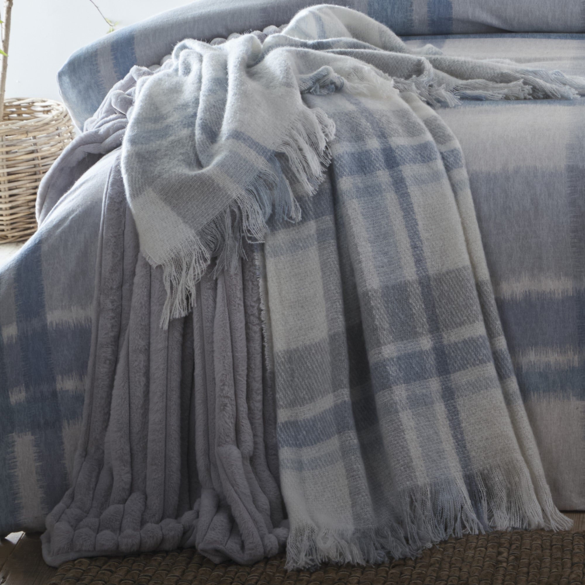 Verbier Bedspread by Appletree Hygge in Blue 130cm x 180cm - Bedspread - Appletree Hygge