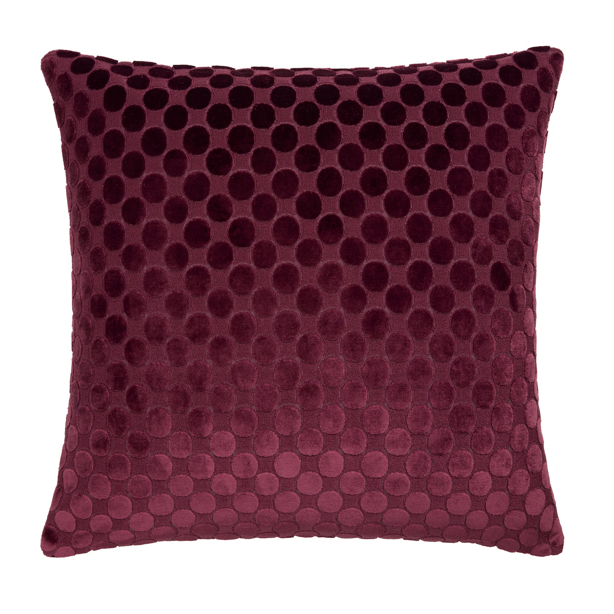 Velvet Spot Cushion in Burgundy 43 x 43cm - Cushion - Soiree