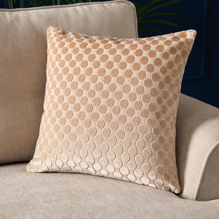 Velvet Spot Cushion in Natural 43 x 43cm - Cushion - Soiree