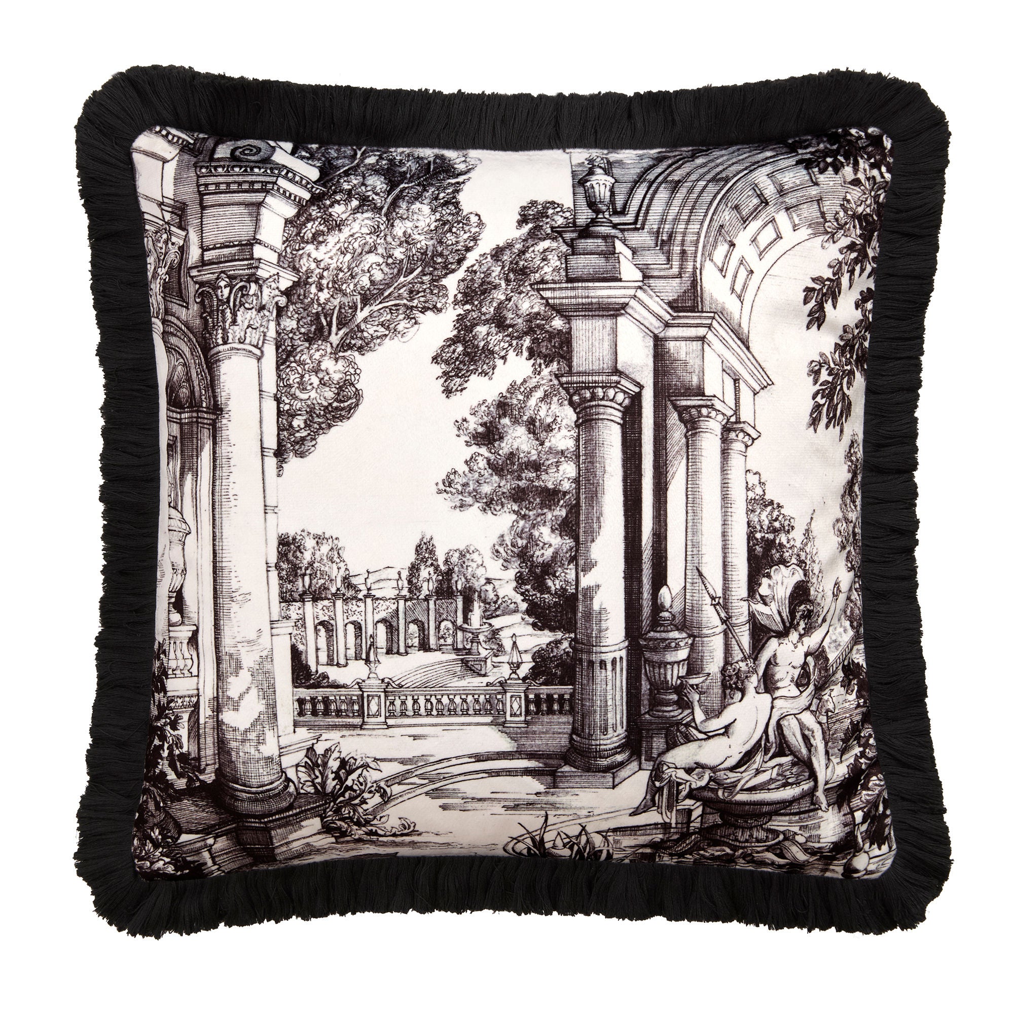 Vista Cushion in Monochrome 43 x 43cm - Cushion - Laurence Llewelyn-Bowen