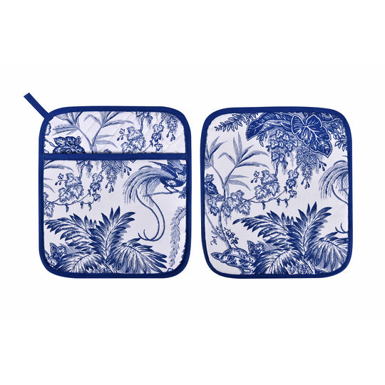 Willow Toile Pot Mitt in Blue