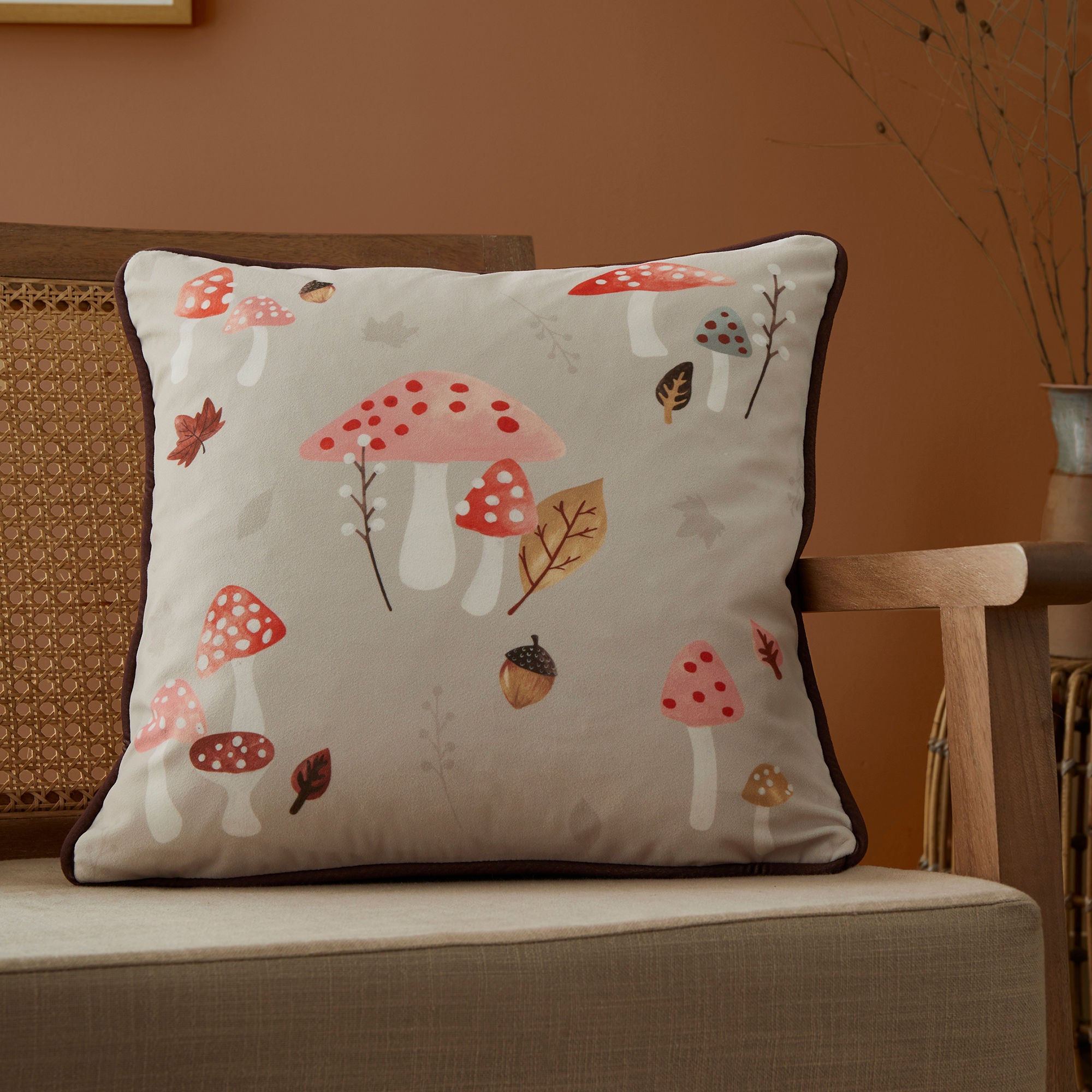 Woodland Dreams Cushion in Chocolate 43 x 43cm - Cushion - Fusion