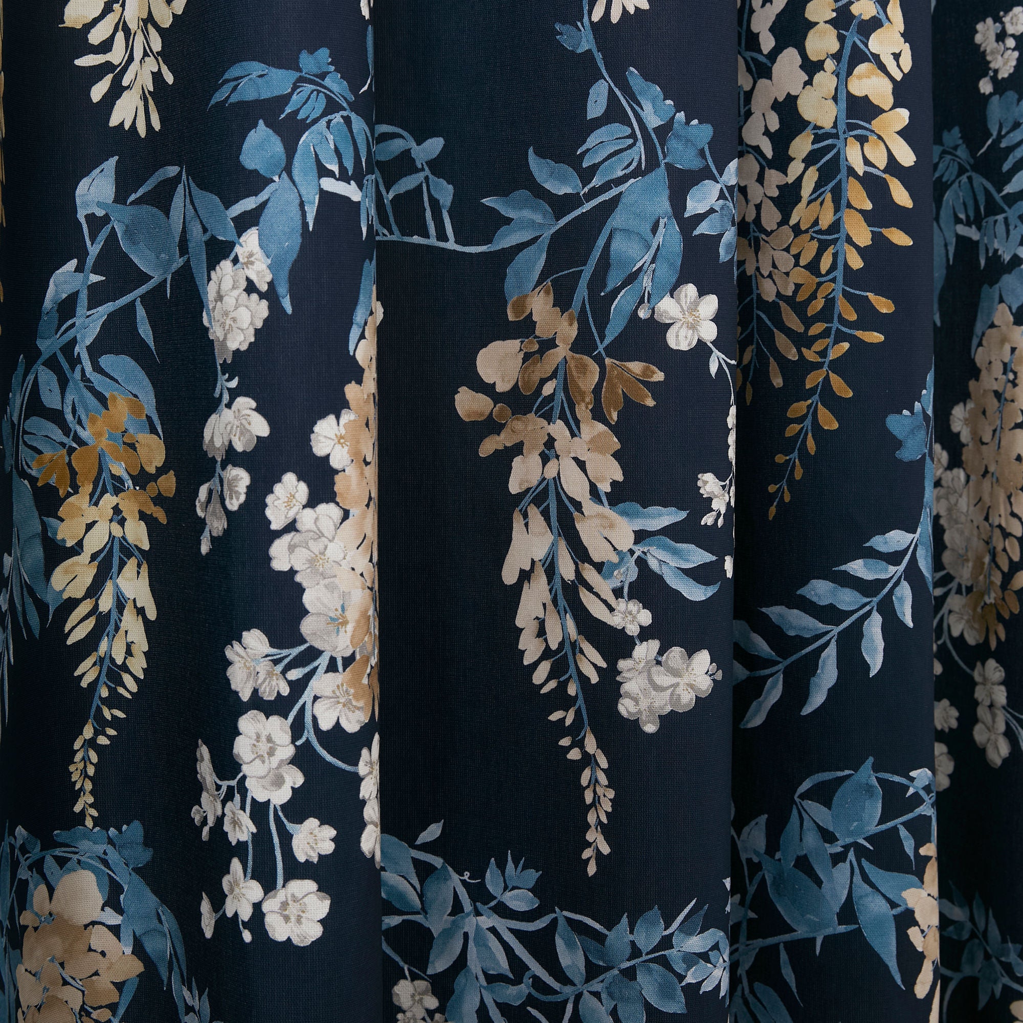 Wisteria Pair of Eyelet Curtains by Dreams & Drapes Curtains in Navy - Pair of Eyelet Curtains - Dreams & Drapes Curtains