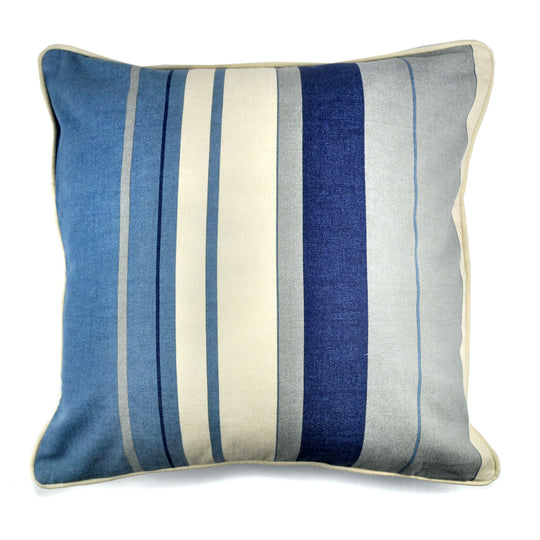 Whitworth Stripe Cushion in Blue 43 x 43cm