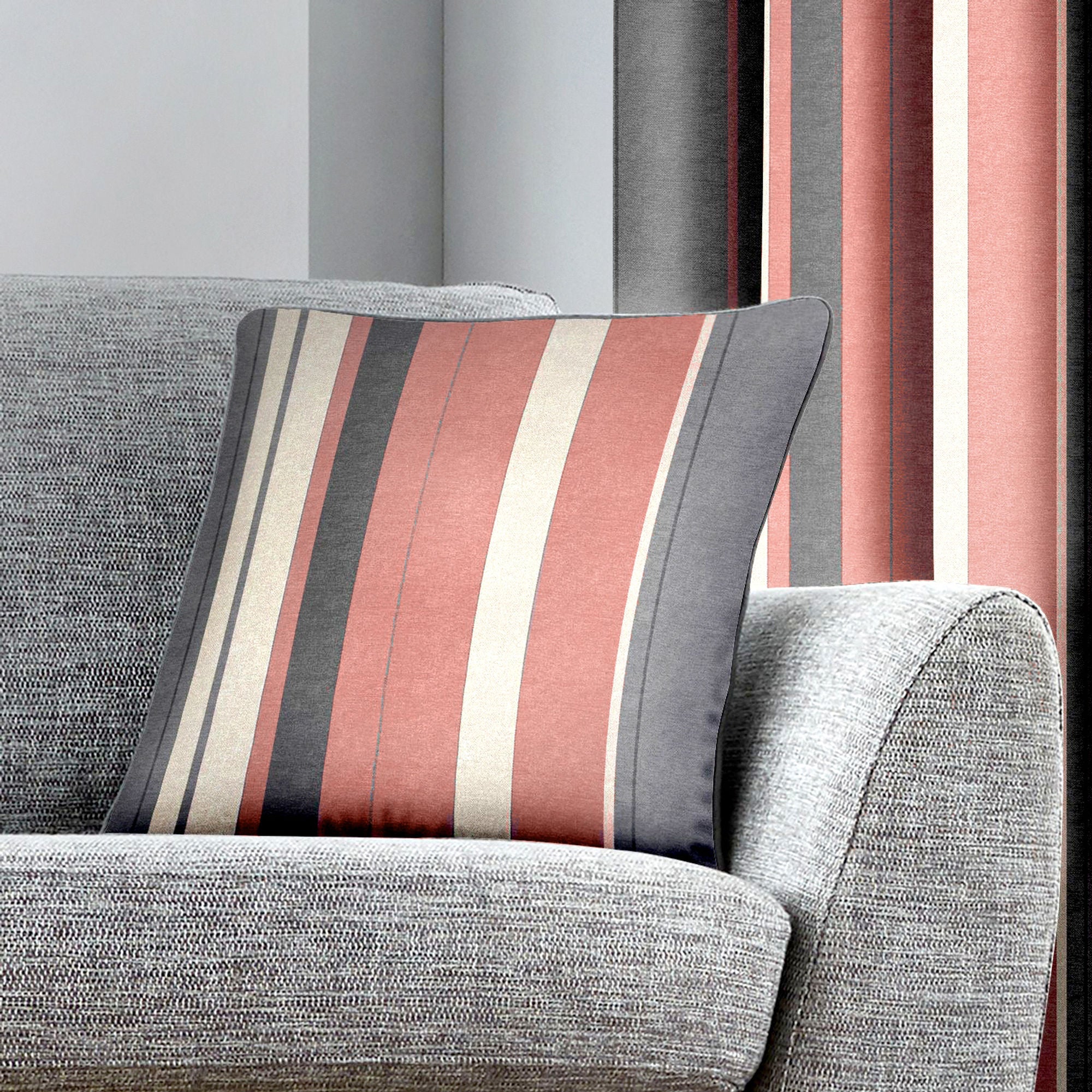 Whitworth Stripe Cushion by Fusion in Blush 43 x 43cm - Cushion - Fusion