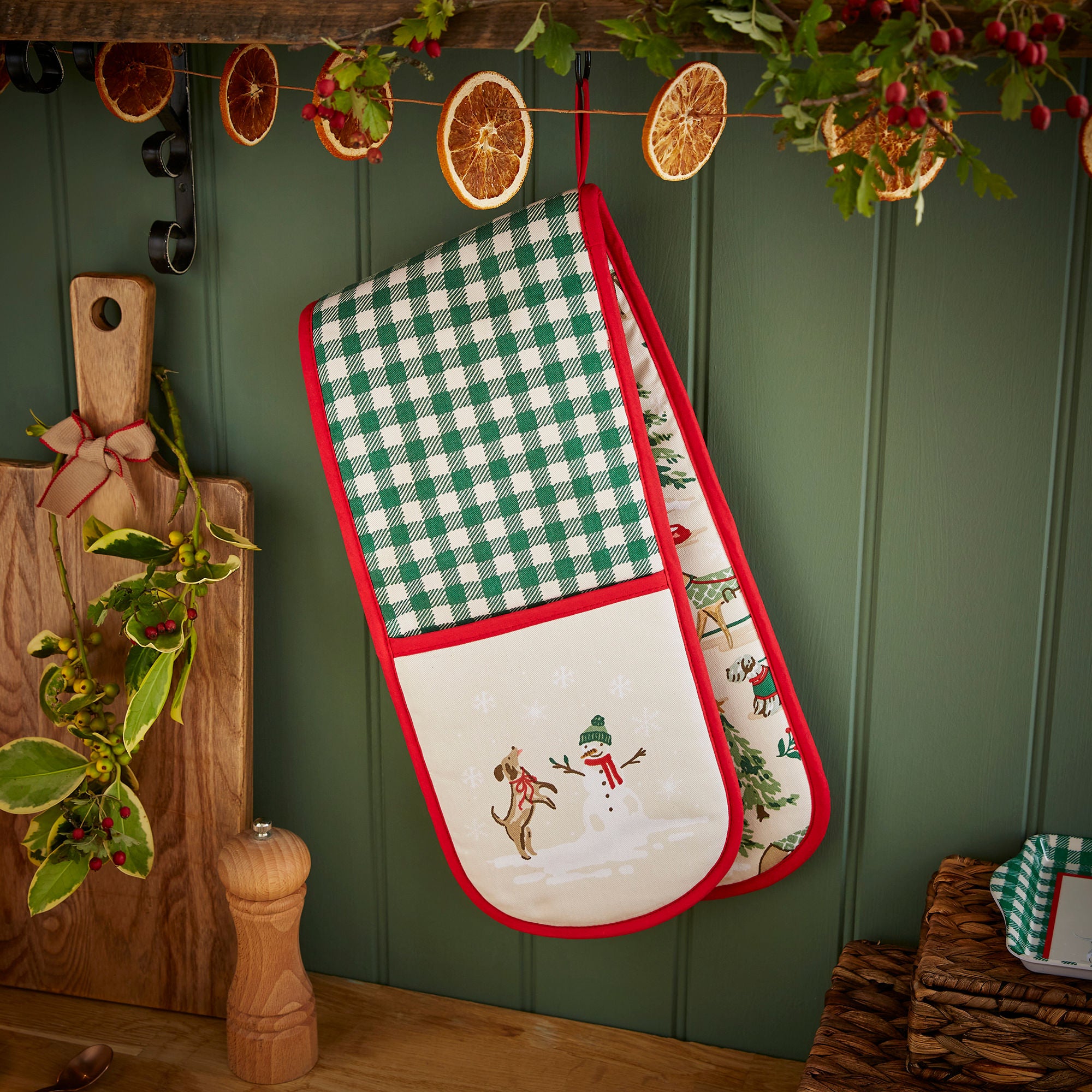 Winter Walkies Double Oven Glove in Beige - Double Oven Glove - Ulster Weavers