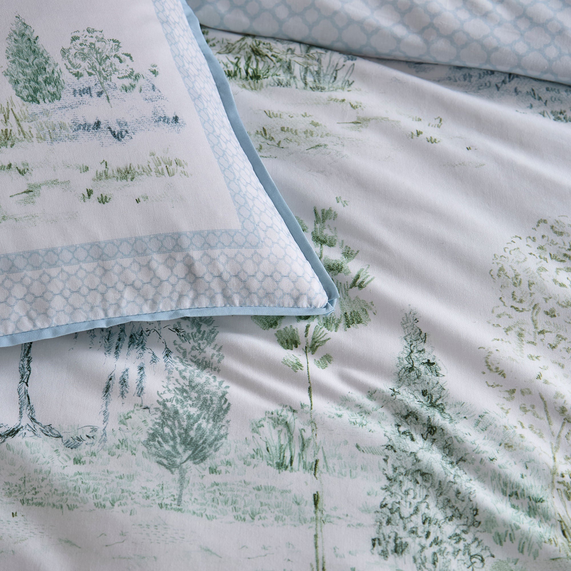Willow Tree Scene Duvet Cover Set in Blue - Duvet Cover Set - Appletree