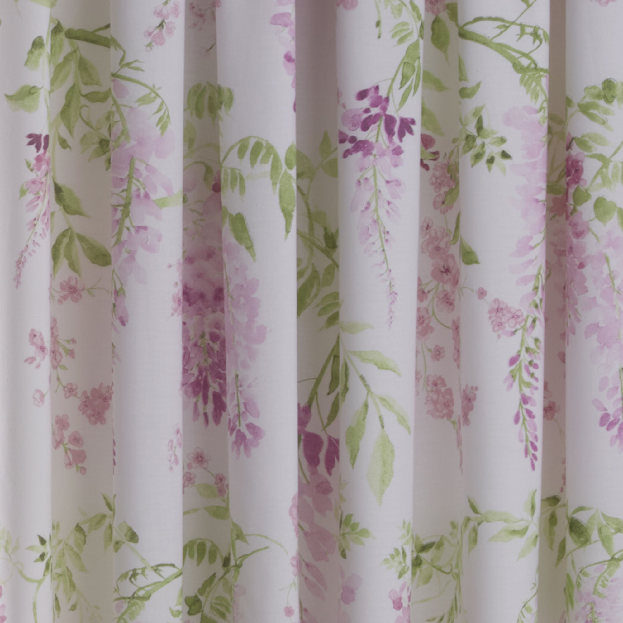 Wisteria Pair of Pencil Pleat Curtains With Tie-Backs by Dreams & Drapes Design in Pink - Pair of Pencil Pleat Curtains With Tie-Backs - Dreams & Drapes Design