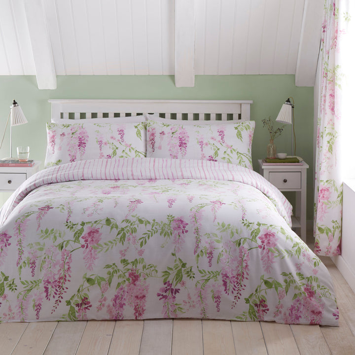 Wisteria Duvet Cover Set by Dreams & Drapes Design in Pink - Duvet Cover Set - Dreams & Drapes Design