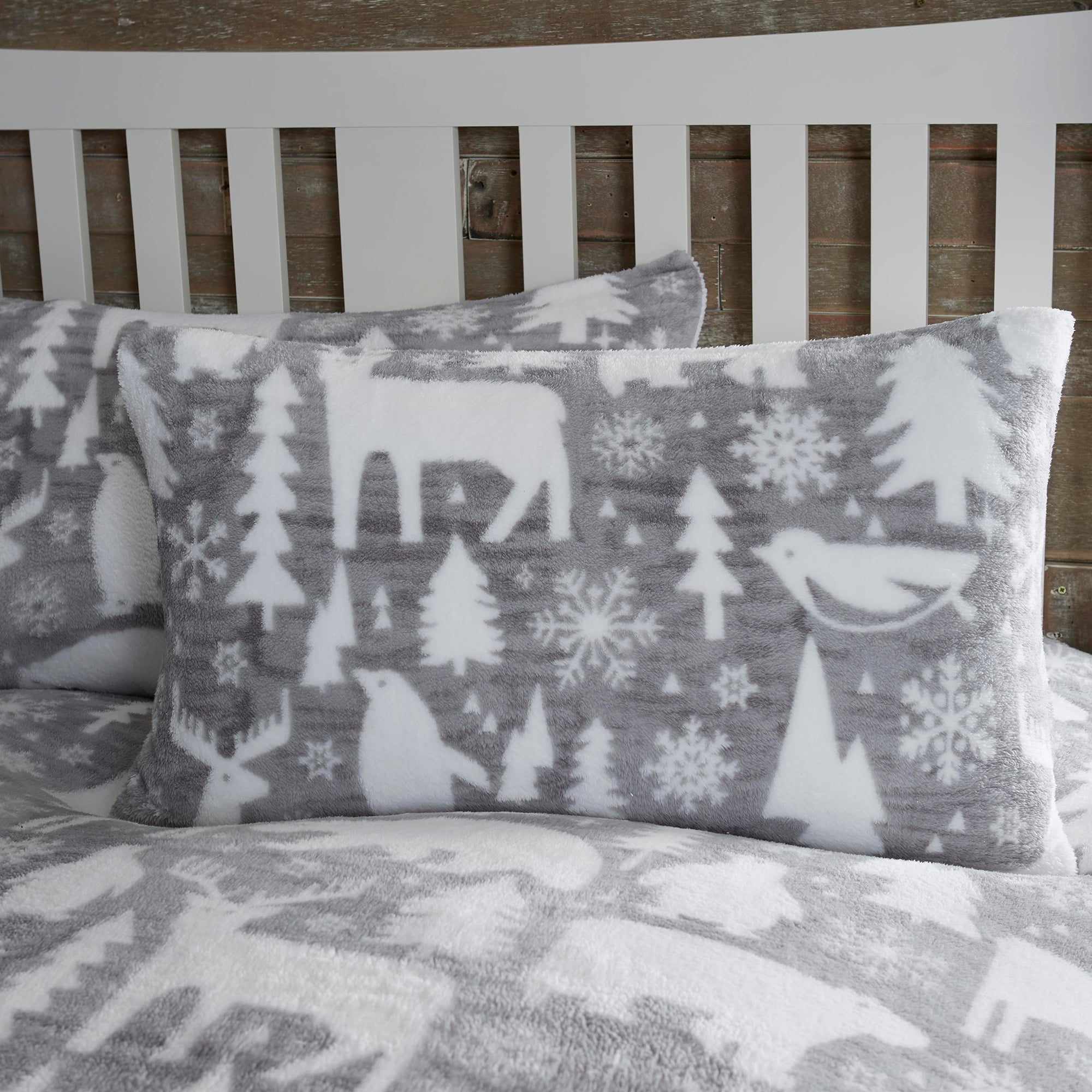 Artic Animals Duvet Cover Set by Fusion Christmas in Grey - Duvet Cover Set - Fusion Christmas