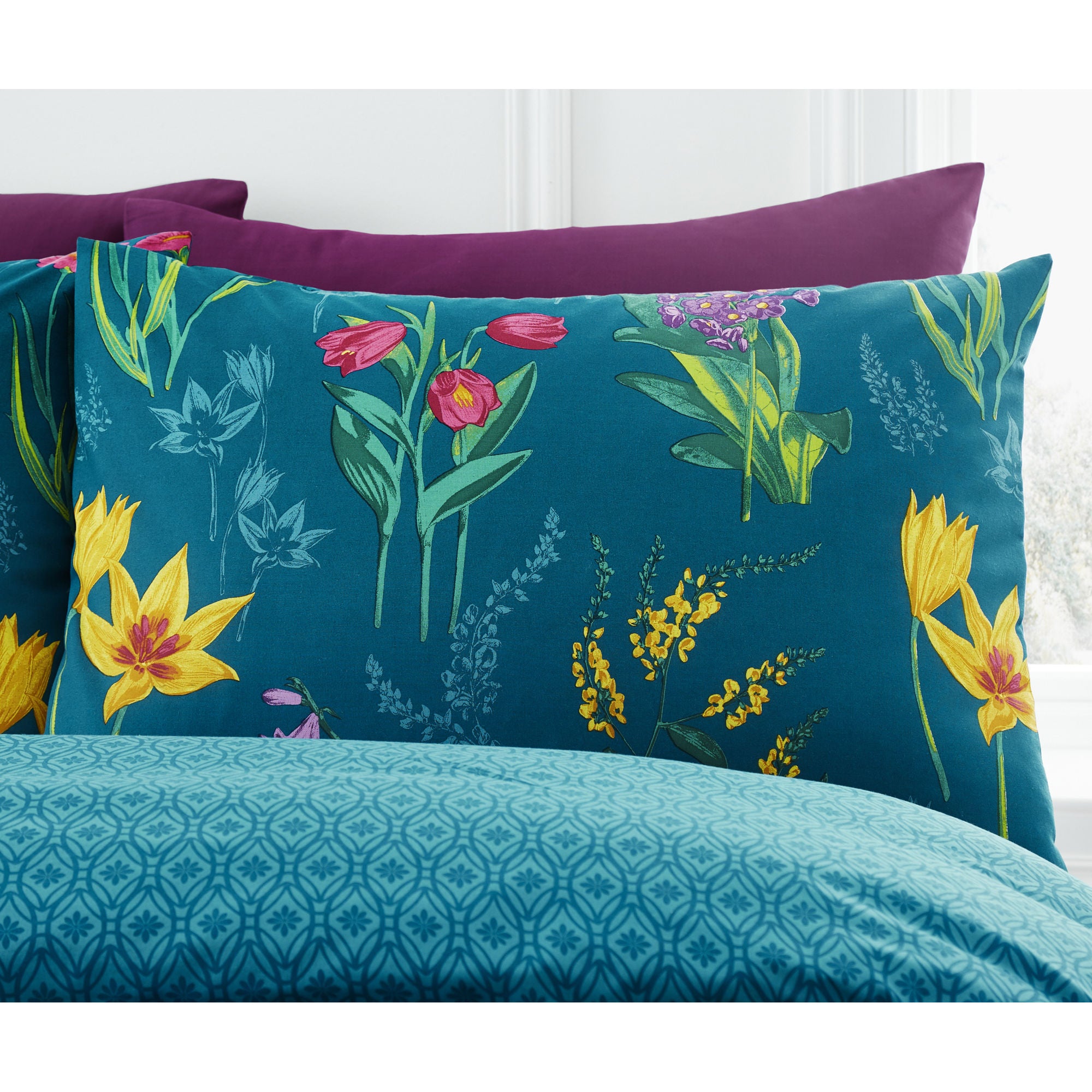 Ingrid Duvet Cover Set by Dreams & Drapes in Teal - Duvet Cover Set - Dreams & Drapes