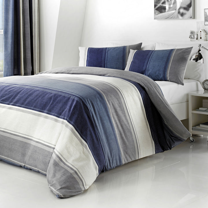 Betley Duvet Cover Set by Fusion in Blue - Duvet Cover Set - Fusion