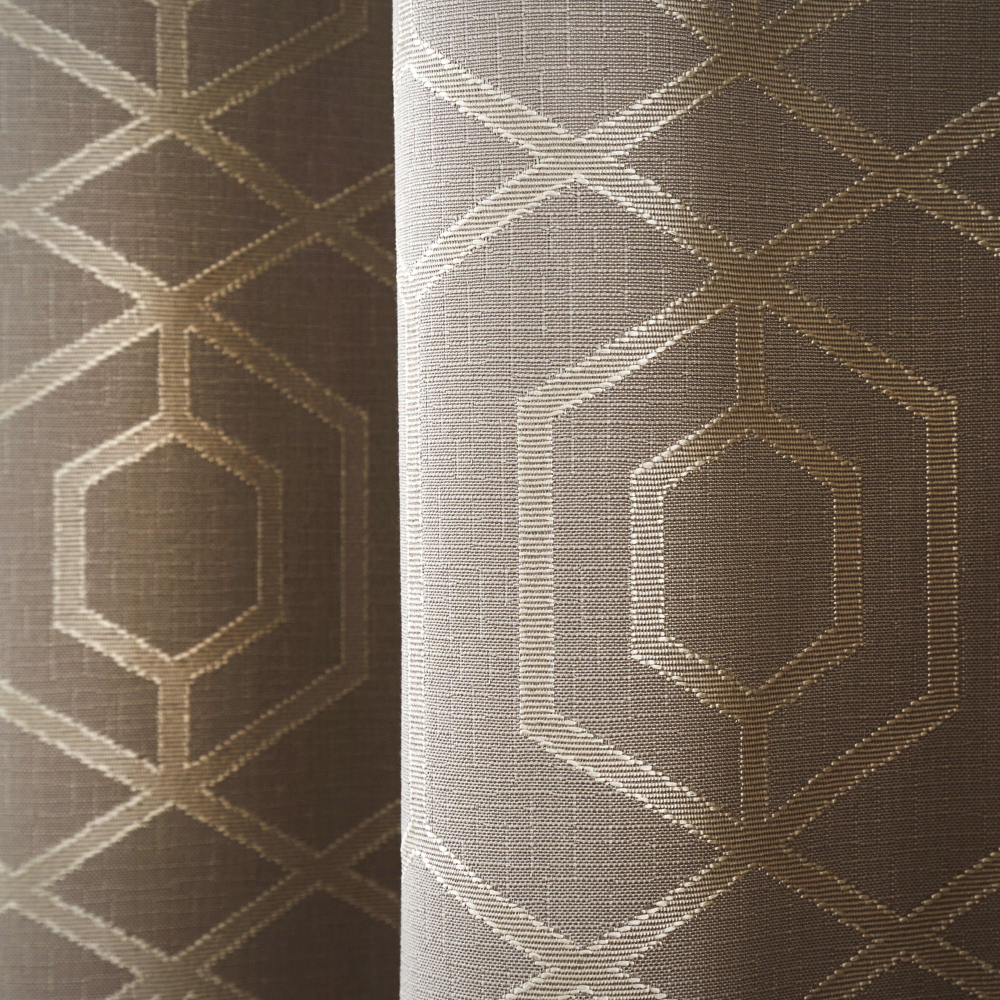 Camberwell Pair of Eyelet Curtains by Curtina in Stone - Pair of Eyelet Curtains - Curtina