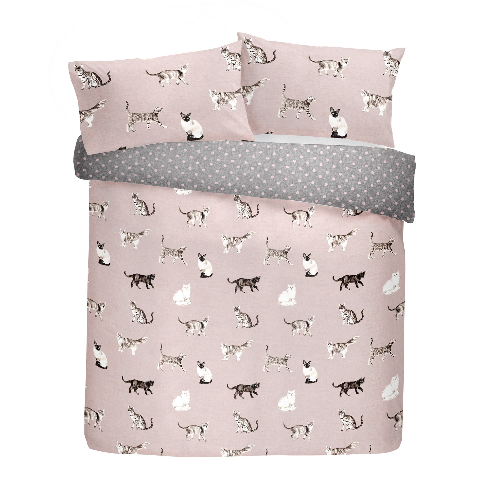 Cats Duvet Cover Set by Fusion in Blush - Duvet Cover Set - Fusion