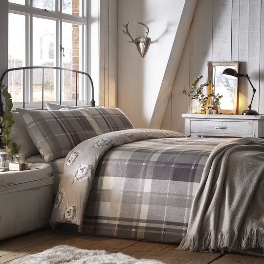Colville Check Duvet Cover Set in Grey