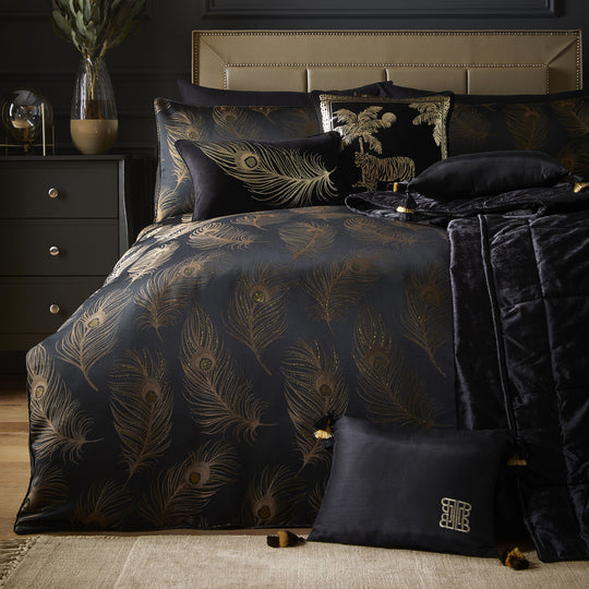 Dandy Duvet Cover Set in Black/Gold