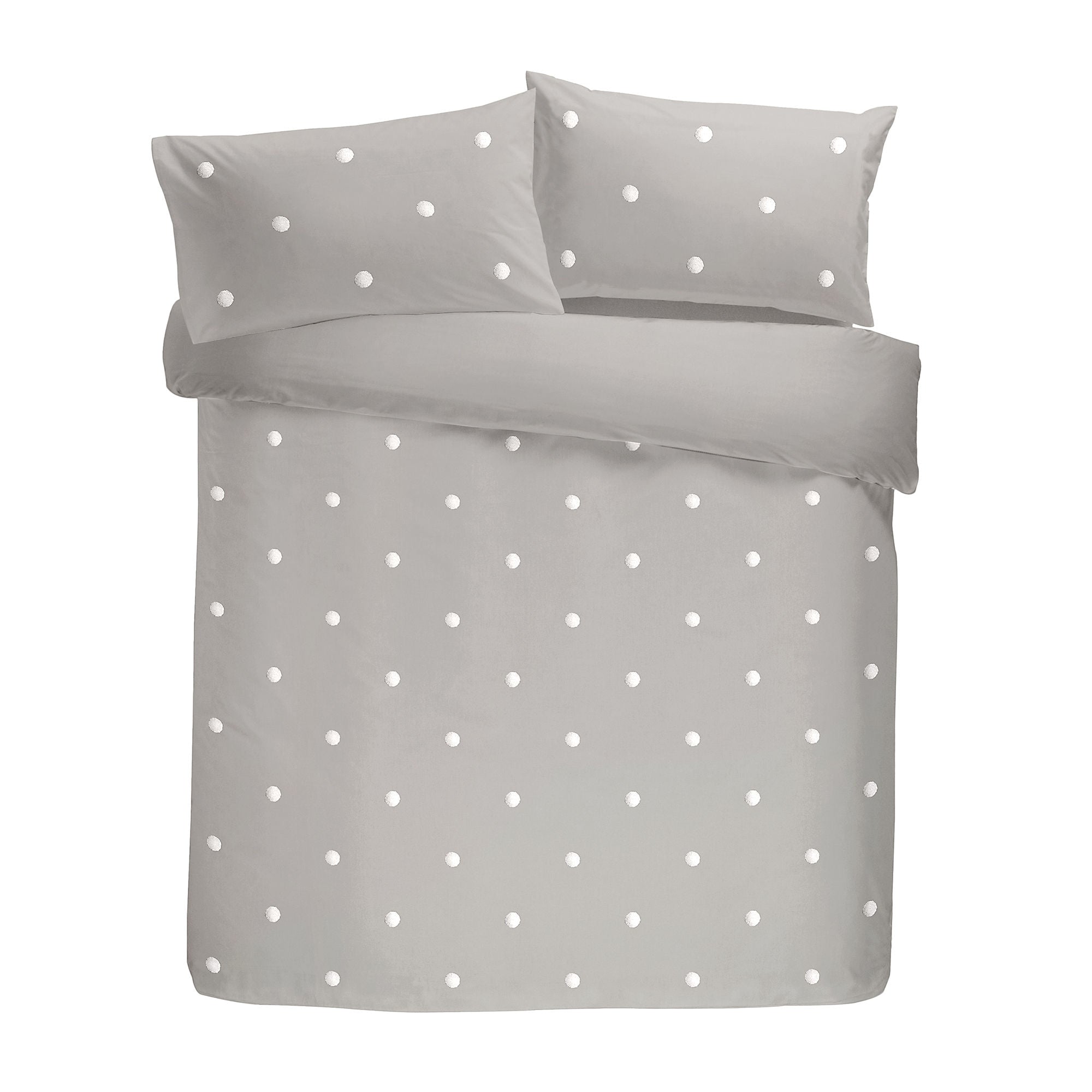 Dot Garden Duvet Cover Set by Appletree Boutique in Silver with White Dots - Duvet Cover Set - Appletree Boutique