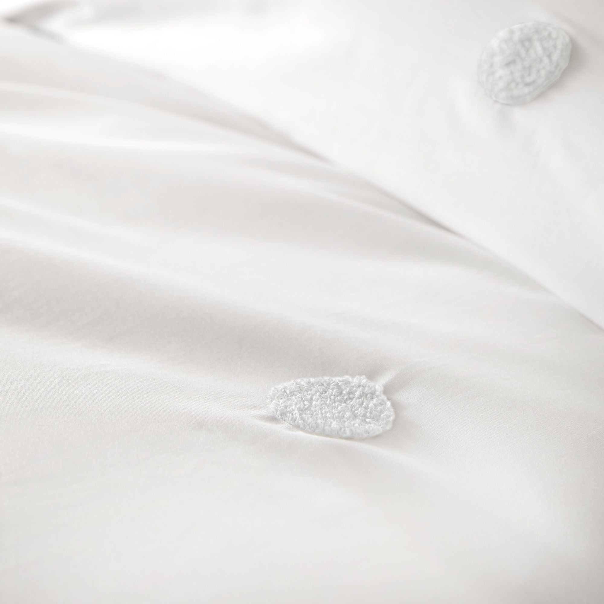 Dot Garden Duvet Cover Set by Appletree Boutique in White with White Dots - Duvet Cover Set - Appletree Boutique