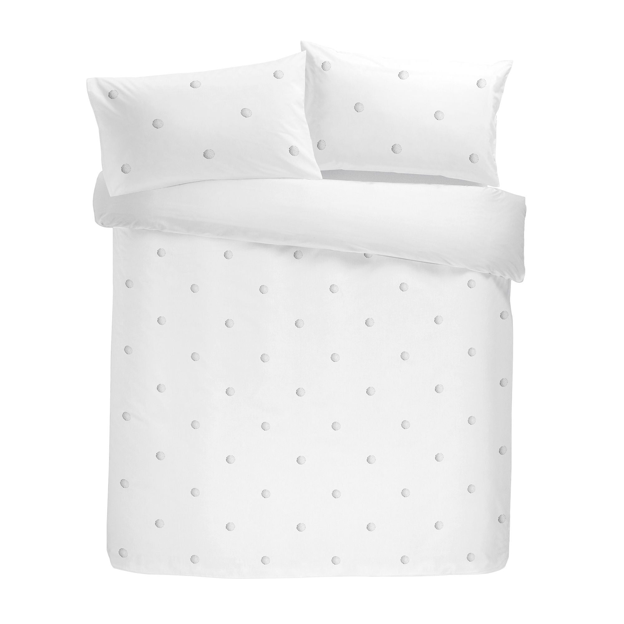 Dot Garden Duvet Cover Set by Appletree Boutique in White with White Dots - Duvet Cover Set - Appletree Boutique