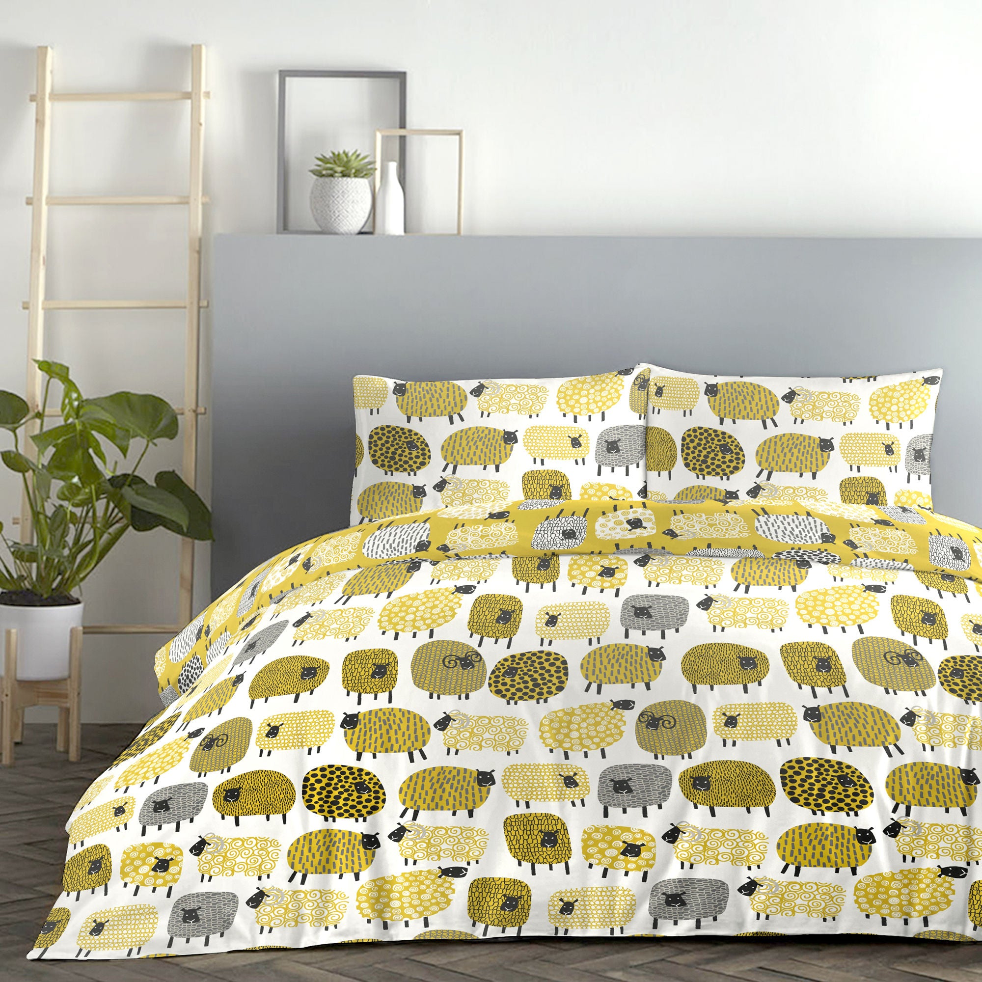 Dotty Sheep Duvet Cover Set by Fusion in Ochre - Duvet Cover Set - Fusion