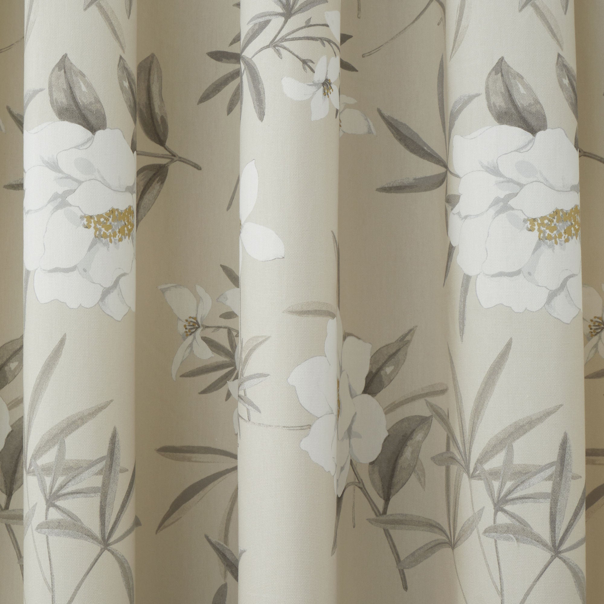 Eve Pair of Pencil Pleat Curtains With Tie-Backs by Dreams & Drapes Design in Natural - Pair of Pencil Pleat Curtains With Tie-Backs - Dreams & Drapes Design