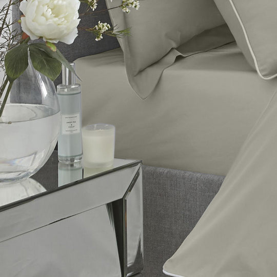 200 Thread Count Plain Dye 35cm Deep Fitted Bed Sheet in Silver