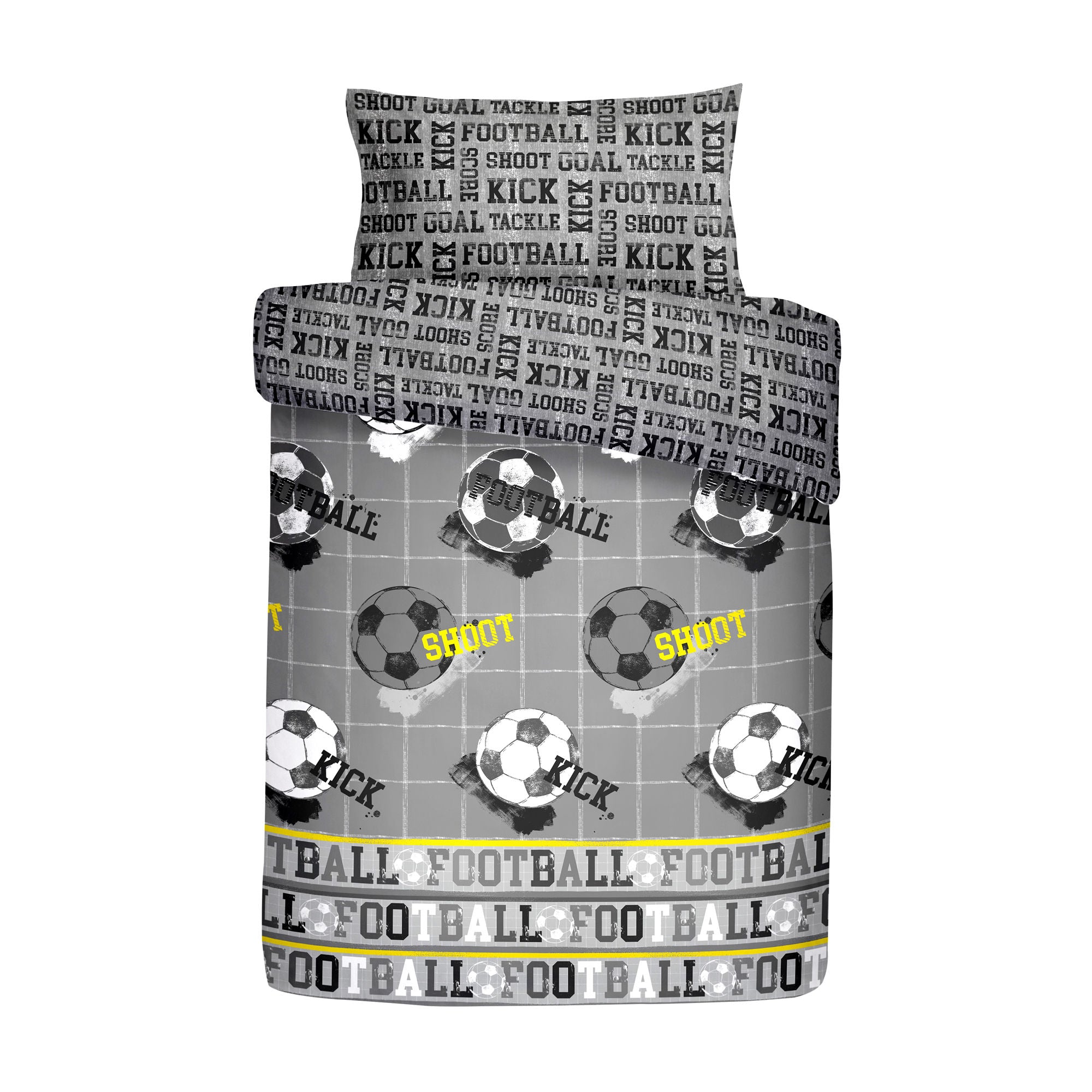 Football Duvet Cover Set by Bedlam in Grey - Duvet Cover Set - Bedlam