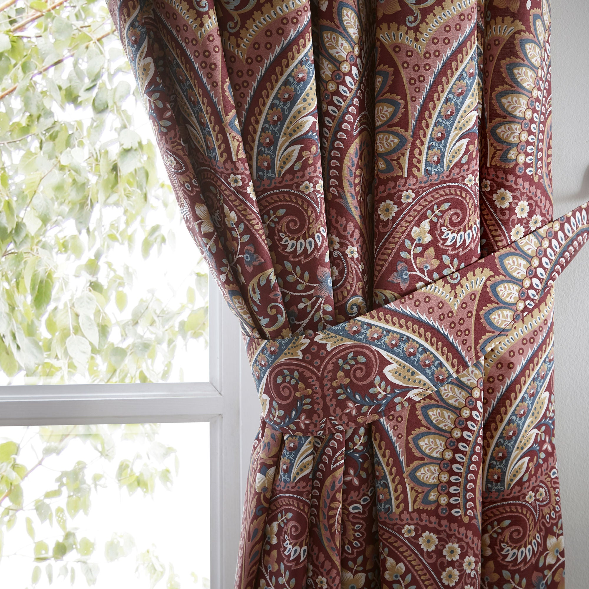 Palais Pair of Pencil Pleat Curtains With Tie-Backs by Dreams & Drapes in Multicolour - Pair of Pencil Pleat Curtains With Tie-Backs - Dreams & Drapes