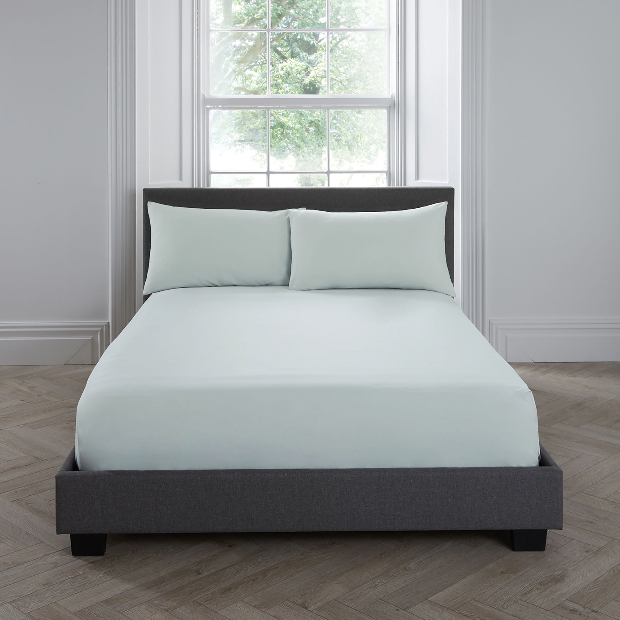 Plain Dyed 32cm Fitted Bed Sheet by Serene in Green - 32cm Fitted Bed Sheet - Serene