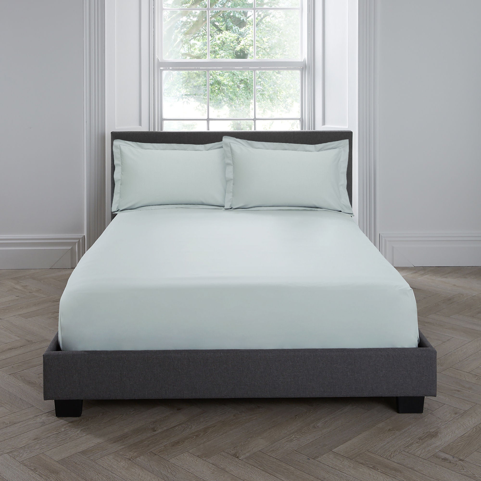 Plain Dyed 32cm Fitted Bed Sheet by Serene in Green - 32cm Fitted Bed Sheet - Serene