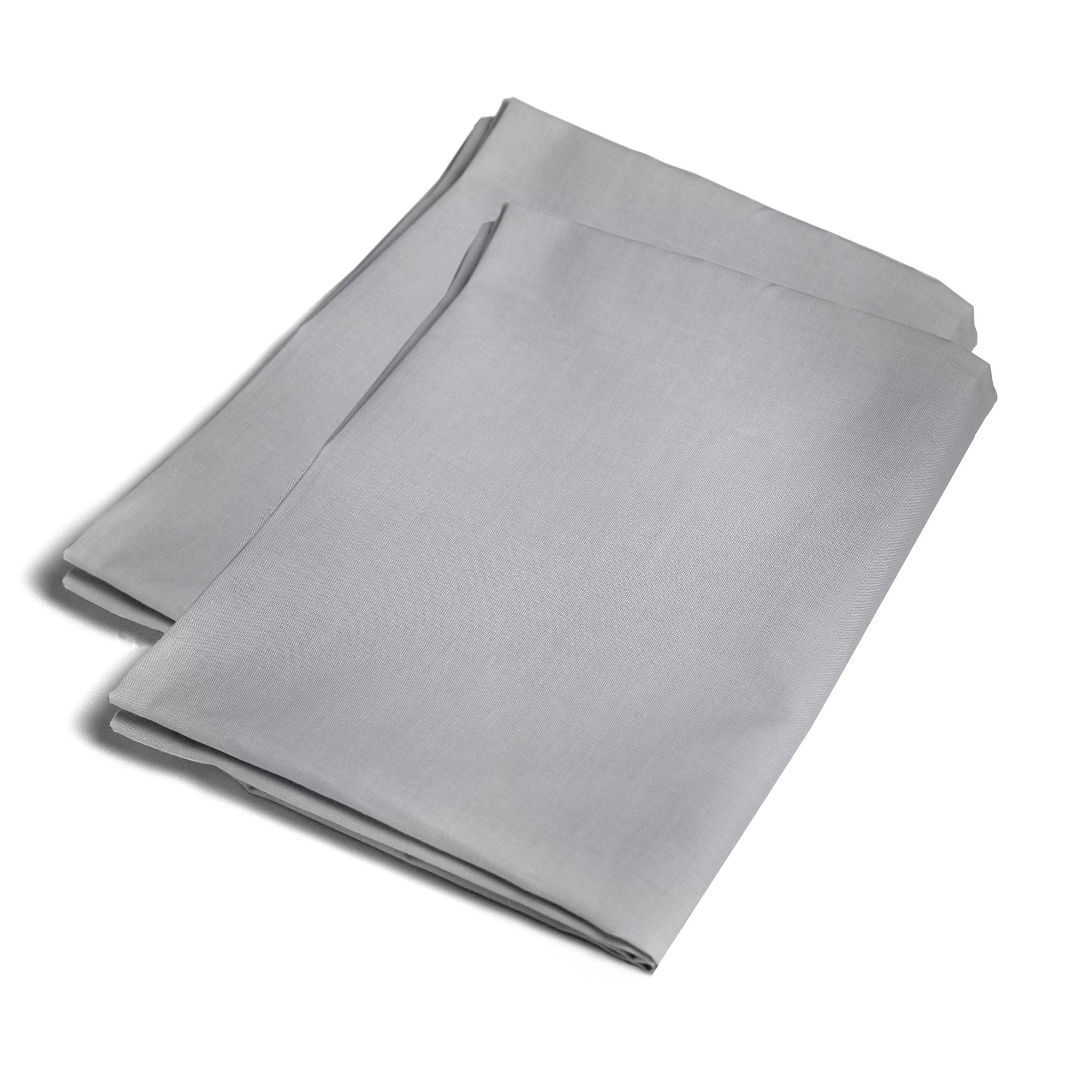 Plain Dyed Pair of Housewife Pillowcases by Serene in Silver 50 x 75cm - Pair of Housewife Pillowcases - Serene